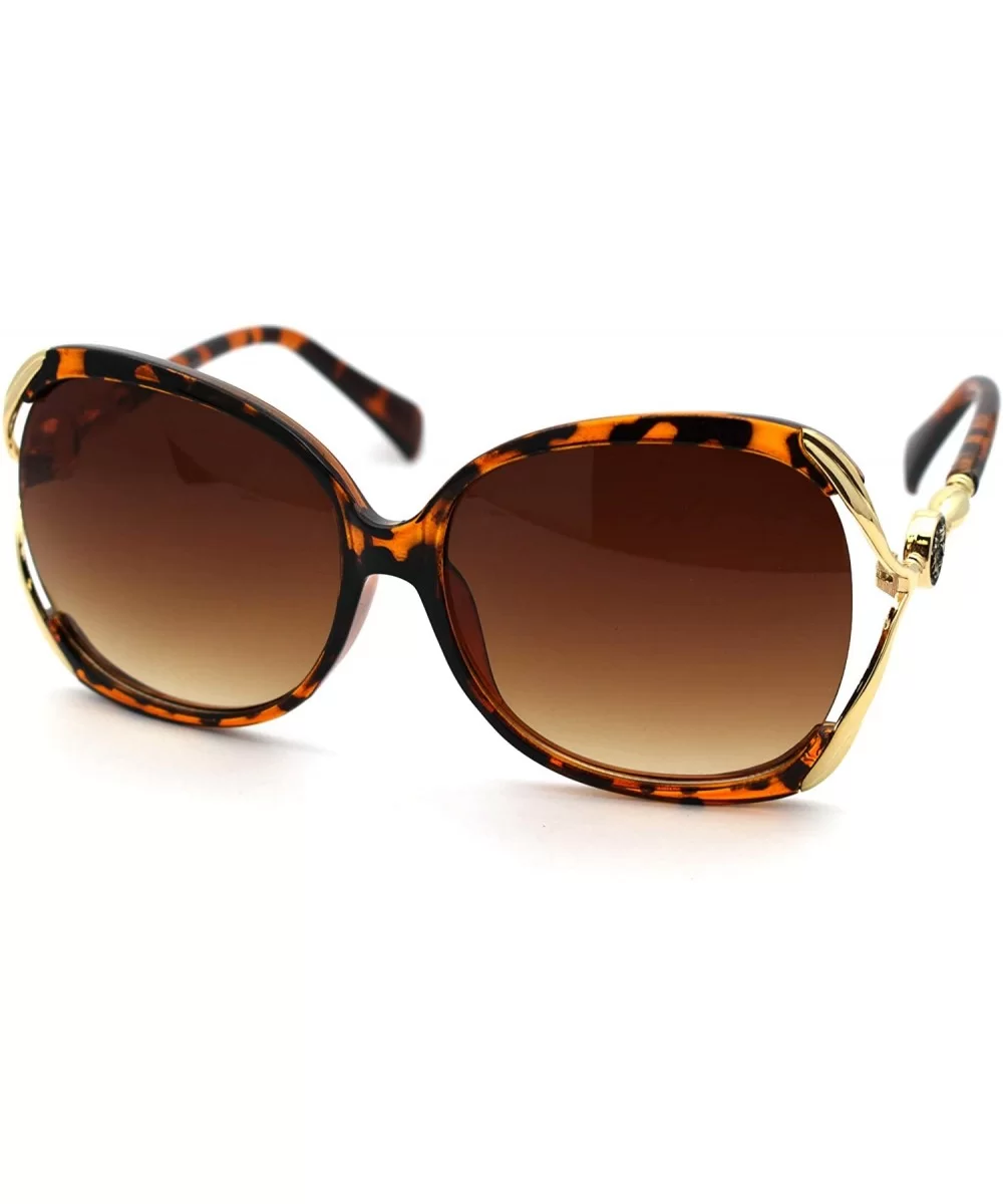 Womens Exposed Side Diva Designer Fashion Chic Sunglasses - Tortoise Brown - C118WECHA5I $10.46 Oversized