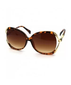 Womens Exposed Side Diva Designer Fashion Chic Sunglasses - Tortoise Brown - C118WECHA5I $10.46 Oversized