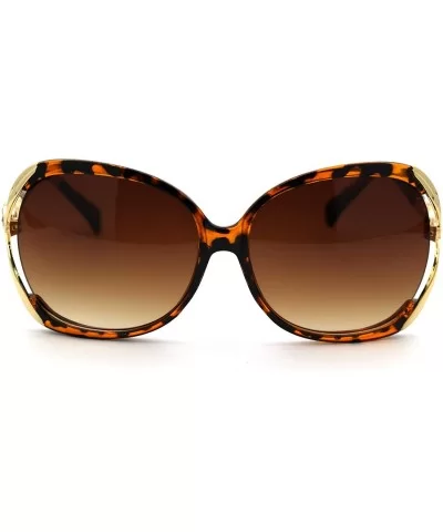 Womens Exposed Side Diva Designer Fashion Chic Sunglasses - Tortoise Brown - C118WECHA5I $10.46 Oversized