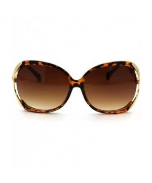 Womens Exposed Side Diva Designer Fashion Chic Sunglasses - Tortoise Brown - C118WECHA5I $10.46 Oversized