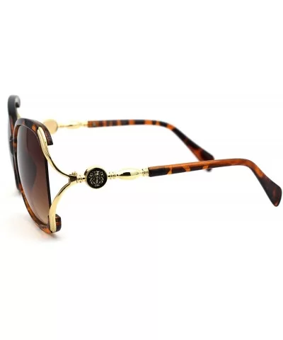 Womens Exposed Side Diva Designer Fashion Chic Sunglasses - Tortoise Brown - C118WECHA5I $10.46 Oversized