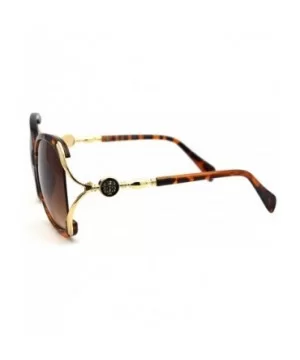 Womens Exposed Side Diva Designer Fashion Chic Sunglasses - Tortoise Brown - C118WECHA5I $10.46 Oversized