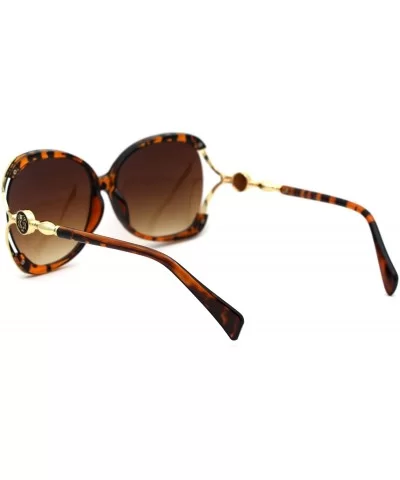 Womens Exposed Side Diva Designer Fashion Chic Sunglasses - Tortoise Brown - C118WECHA5I $10.46 Oversized