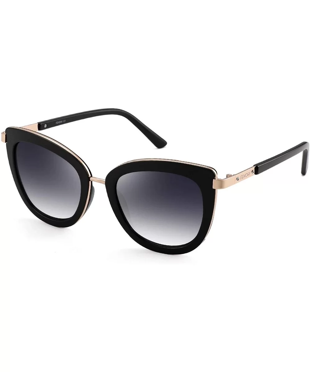 Fashion Cateye Sunglasses for Women Composite Lens for Driving Brand Sun Glasses 6089 - Black - CV18TSS0X9U $11.99 Square