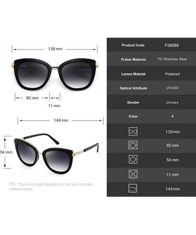 Fashion Cateye Sunglasses for Women Composite Lens for Driving Brand Sun Glasses 6089 - Black - CV18TSS0X9U $11.99 Square