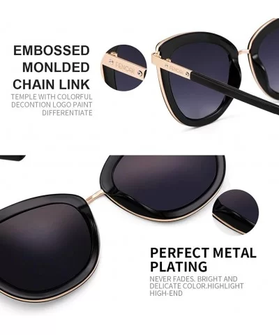 Fashion Cateye Sunglasses for Women Composite Lens for Driving Brand Sun Glasses 6089 - Black - CV18TSS0X9U $11.99 Square