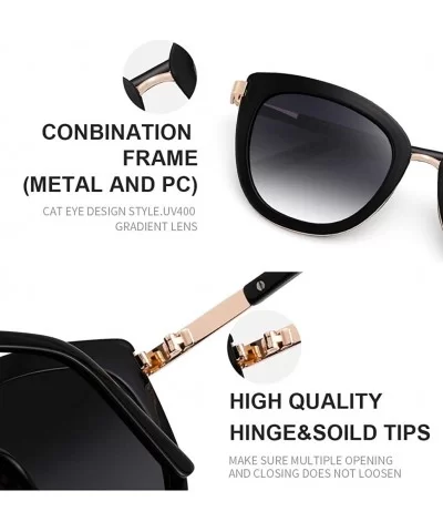 Fashion Cateye Sunglasses for Women Composite Lens for Driving Brand Sun Glasses 6089 - Black - CV18TSS0X9U $11.99 Square