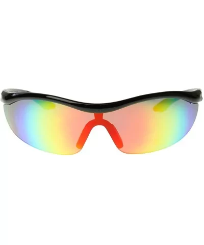 Shatterproof Durable TR90 Half Jacket Shield Sports Sunglasses (Black Multi-Color) - CT116O2M0SZ $10.75 Shield