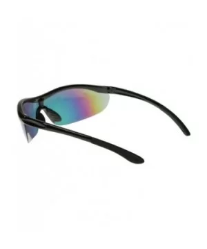 Shatterproof Durable TR90 Half Jacket Shield Sports Sunglasses (Black Multi-Color) - CT116O2M0SZ $10.75 Shield