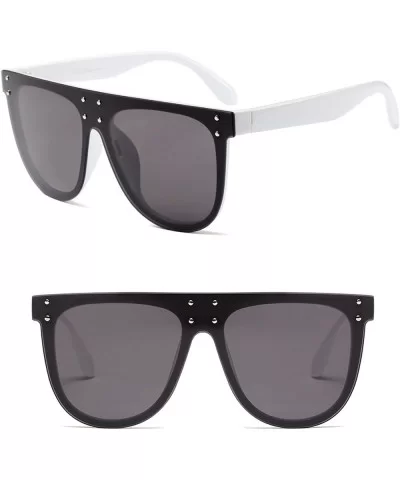 Women Vintage Oversized Sunglasses UV400 Female Square Eyewear B2285 - White - CZ18TKH8L3H $8.35 Oversized