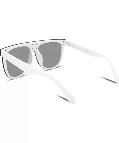 Women Vintage Oversized Sunglasses UV400 Female Square Eyewear B2285 - White - CZ18TKH8L3H $8.35 Oversized