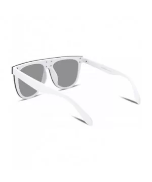 Women Vintage Oversized Sunglasses UV400 Female Square Eyewear B2285 - White - CZ18TKH8L3H $8.35 Oversized