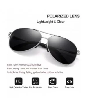 Polarized Aviator Sunglasses for Men and Women-UV400 Protection Mirrored Lens - Metal Frame with Spring Hinges - CE18IG358LX ...