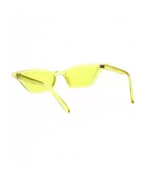 Womens Skinny Sunglasses Trapezoid Shape Cateye Frame Translucent Colors - Yellow - C918K5NNUQ6 $5.59 Rectangular