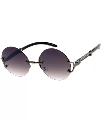 SteamPunk 80s Retro Fashion Round Frame Sunglasses Ver 3.0 - Black - CI18UDR9IK5 $6.50 Round