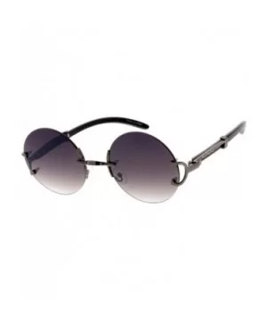 SteamPunk 80s Retro Fashion Round Frame Sunglasses Ver 3.0 - Black - CI18UDR9IK5 $6.50 Round