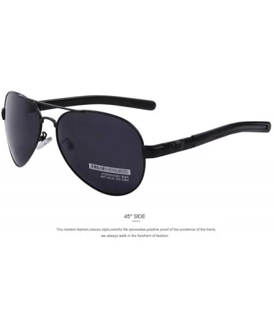 Fashion Men Polarized Sunglasses Brand Design Sunglasses Oculos C01 Black Black - C08 Gold Blue - CR18YKTAT6K $11.24 Aviator