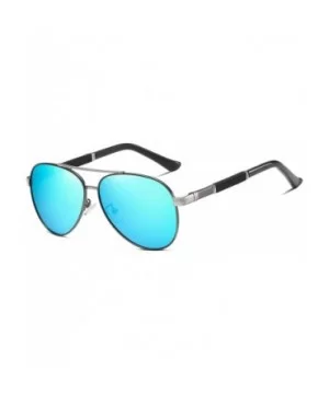 Mens Aviator Sunglasses Polarized Alloy PC Frame Shades for Driving Fishing Golf UV400 Protection - Grey Blue - CO18AY26N8O $...