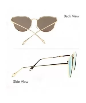 Oversized Cat Eye Mirrored Sunglasses for Women and Men - Blue - C0195AC546O $8.75 Cat Eye