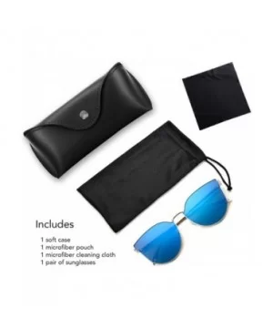 Oversized Cat Eye Mirrored Sunglasses for Women and Men - Blue - C0195AC546O $8.75 Cat Eye