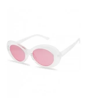 Colorful Oval Kurt Cobain Inspired Clout Goggles Mod Round Pop Fashion Nirvana Sunglasses - Clear - CH188RK2O68 $8.71 Oval