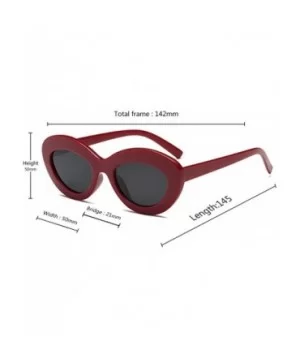 Sunglasses Oval Sunglasses Men and women Fashion Retro Sunglasses - Red Black - C618LIT8LRW $7.38 Oval