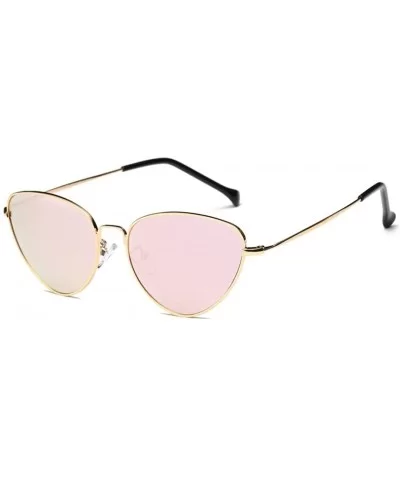 Women Vintage Retro Cat Eye Glasses Mirror Lens Travel Sunglass - Gold - C518968M2Y9 $6.01 Cat Eye