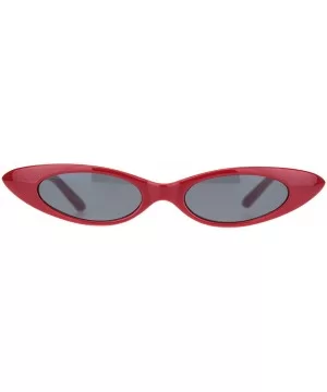 Womens Mod Narrow Thick Plastic Cat Eye Goth Sunglasses - Red Black - CS18N60TXK6 $5.67 Oval