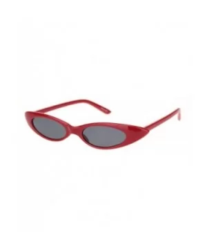 Womens Mod Narrow Thick Plastic Cat Eye Goth Sunglasses - Red Black - CS18N60TXK6 $5.67 Oval