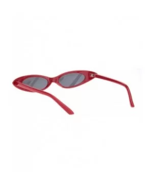 Womens Mod Narrow Thick Plastic Cat Eye Goth Sunglasses - Red Black - CS18N60TXK6 $5.67 Oval