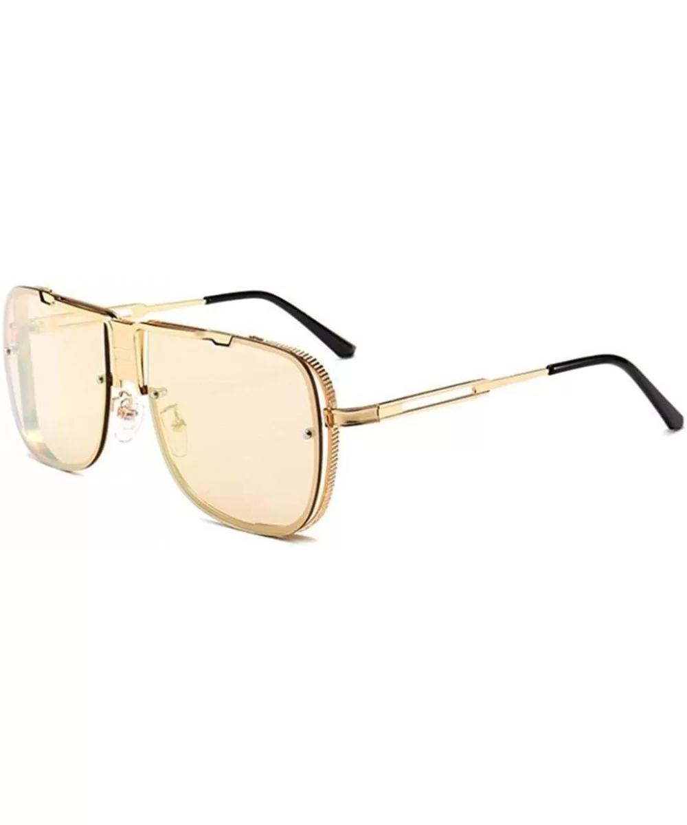 Premium Military Style Classic Aviator Sunglasses - Polarized - 100% UV protection - Gold Mirror Pink - C918TR6CLZ2 $24.79 Av...