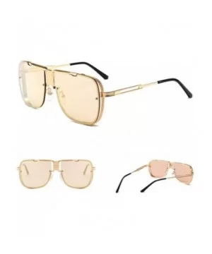 Premium Military Style Classic Aviator Sunglasses - Polarized - 100% UV protection - Gold Mirror Pink - C918TR6CLZ2 $24.79 Av...