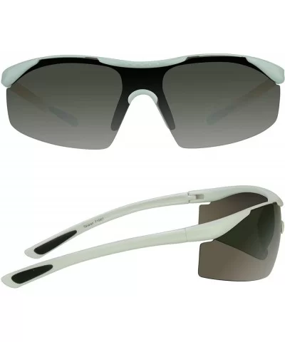 Semi Rimless Lightweight Sport Sunglass for Golf- Fishing- Running- and Cycling - White - CO12EXJTVNH $8.38 Semi-rimless