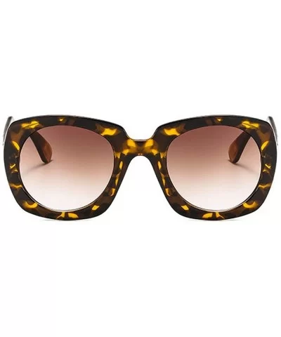 2019 new fashion square sunglasses retro unisex wide leg brand design sunglasses UV400 - Leopard - CO18RL4YCGY $8.06 Square