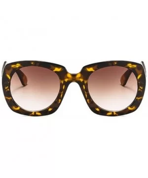 2019 new fashion square sunglasses retro unisex wide leg brand design sunglasses UV400 - Leopard - CO18RL4YCGY $8.06 Square