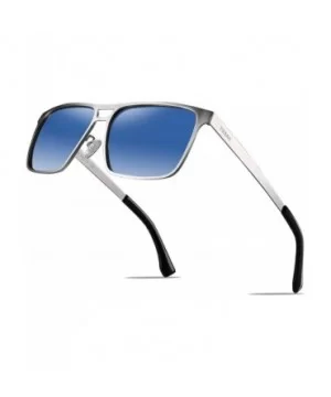 Rectangle Polarized Sunglasses for Men UV Protection Driving Glasses with Metal Frame - CM18U9A94KL $16.13 Square