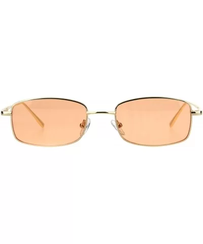 Mens Narrow Rectangular Pimp Daddy Gold Metal Rim Sunglasses - Orange - C118HDCTA43 $10.42 Rectangular