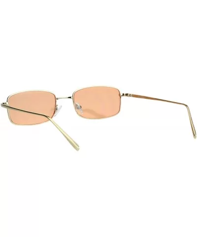 Mens Narrow Rectangular Pimp Daddy Gold Metal Rim Sunglasses - Orange - C118HDCTA43 $10.42 Rectangular