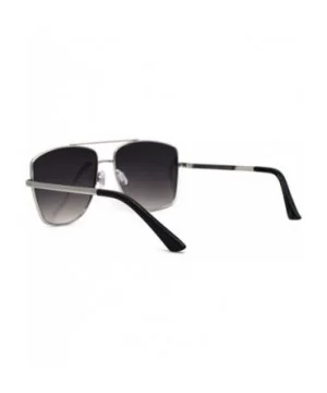 Mens Extra Oversized Squared Metal Rim Pilots Sunglasses - Silver Smoke - C2196EKURNR $11.72 Oversized