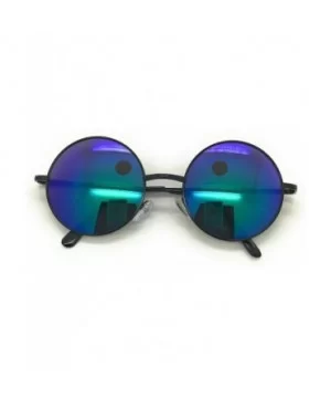 Retro UV Protection Round Sunglasses for Men Vintage Sunglasses Women - Black / Blue - CH18M8IZIL4 $5.93 Oval