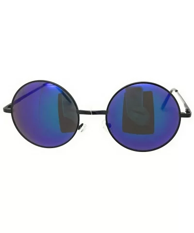 Retro UV Protection Round Sunglasses for Men Vintage Sunglasses Women - Black / Blue - CH18M8IZIL4 $5.93 Oval