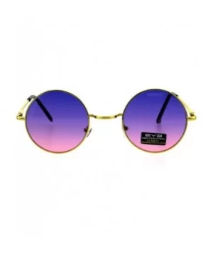 Hippie Pimp Daddy Oceanic Gradient Circle Lens Gold Round Metal Rim Sunglasses - Purple Pink - CM18GO0L3DN $5.04 Round