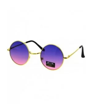 Hippie Pimp Daddy Oceanic Gradient Circle Lens Gold Round Metal Rim Sunglasses - Purple Pink - CM18GO0L3DN $5.04 Round