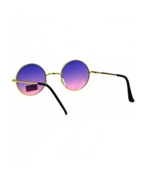 Hippie Pimp Daddy Oceanic Gradient Circle Lens Gold Round Metal Rim Sunglasses - Purple Pink - CM18GO0L3DN $5.04 Round