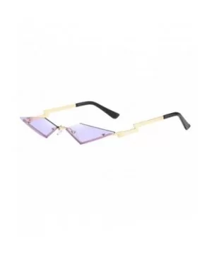 Unisex Irregular Diamond Shape Sunglasses - Man&Women Easter Party Favors Clarity Lenses Cat Eye Glasses (Purple) - CU196RISX...