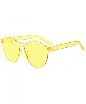 Unisex Fashion Candy Colors Round Outdoor Sunglasses Sunglasses - Light Yellow - CI190L6KS3S $14.24 Round