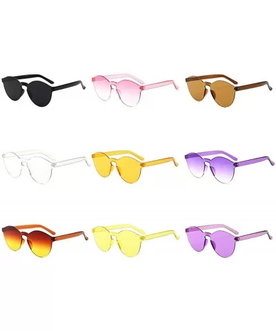 Unisex Fashion Candy Colors Round Outdoor Sunglasses Sunglasses - Light Yellow - CI190L6KS3S $14.24 Round