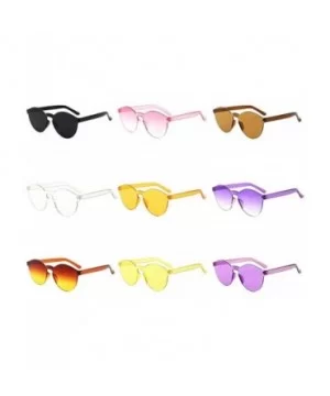 Unisex Fashion Candy Colors Round Outdoor Sunglasses Sunglasses - Light Yellow - CI190L6KS3S $14.24 Round