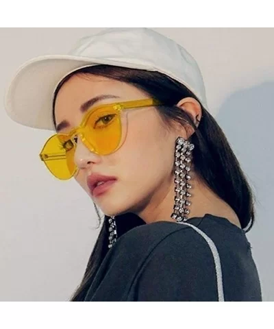 Unisex Fashion Candy Colors Round Outdoor Sunglasses Sunglasses - Light Yellow - CI190L6KS3S $14.24 Round