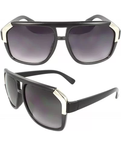 Shield Shades Fashion Sunglasses for Women and Men - Black - CX11BDO6STV $7.40 Shield